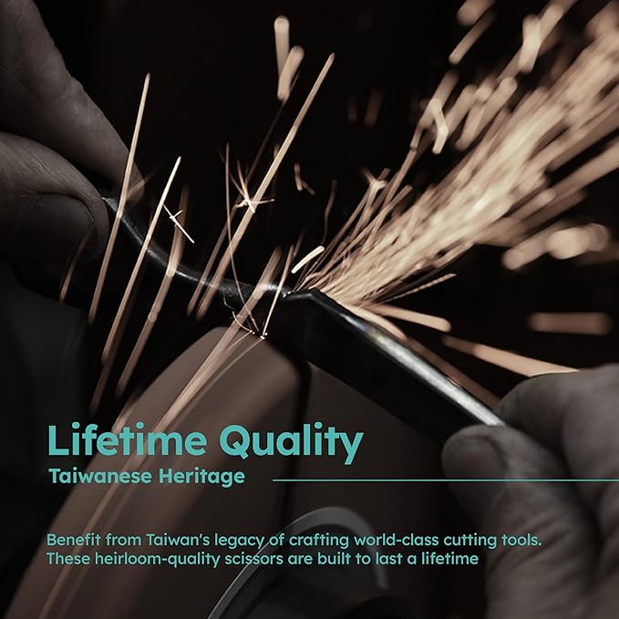 K9 6.5" Large Professional Hair Scissors – Barber Shears Made with Premium VG10 Steel, Lightweight, Razor-Sharp, Handcrafted with Ergonomic Handle and Convex Blade for Comfort, Also Great for Home Use