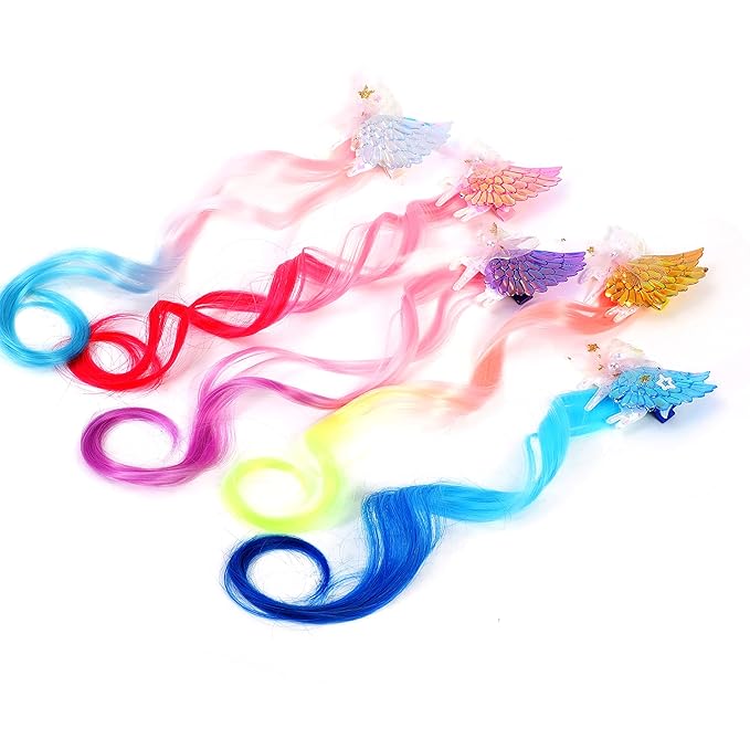Glitter Unicorn Hair Accessories Hair Clip Hair Bows Hair Extensions Hair Accessories For Girls(5- Colored)