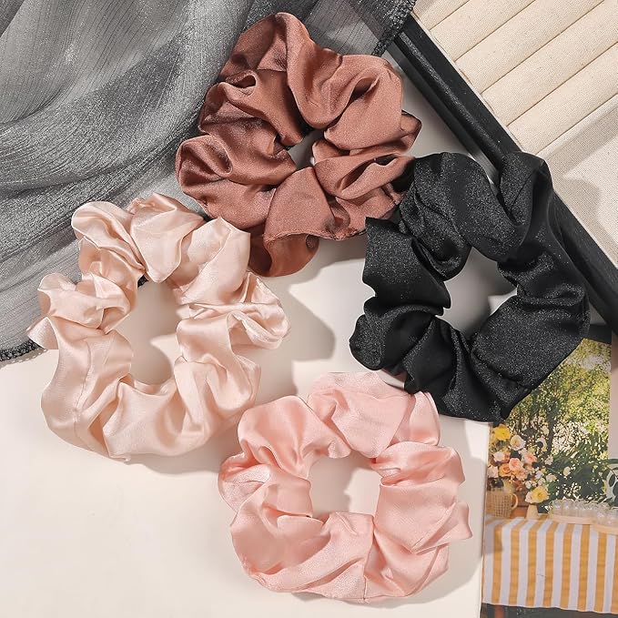 Hair Scrunchies for Women - Hair Ties No Damage Both for Thick Hair or Thin Hair Curl Hair No Crease Scrunchies Ponytail Holder No Hurt Your Hair