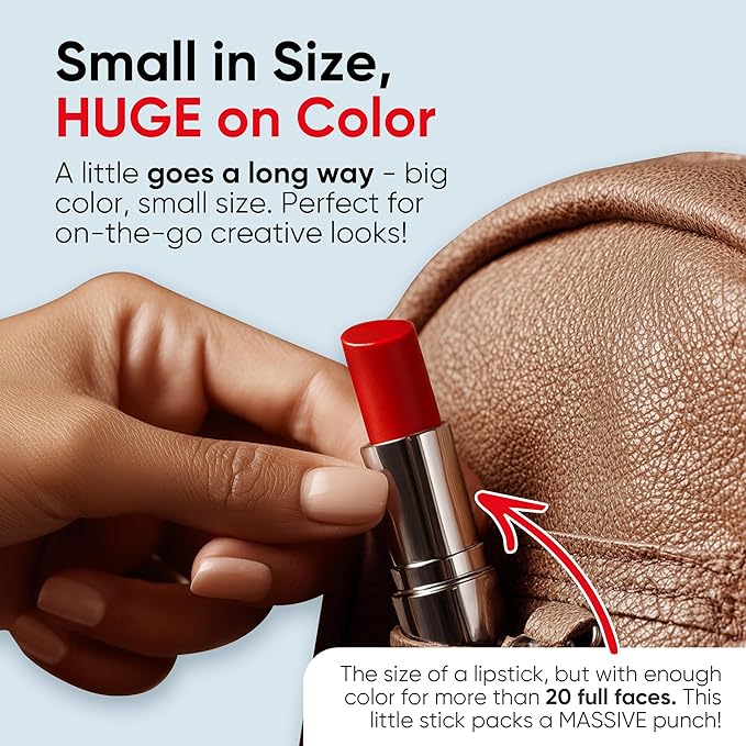 Blue Squid PRO Red Face Paint Stick - Waterproof Body Paint for Adults & Kids Eye Black Baseball, Eyeblack Softball - Vegan Hypoallergenic Twist-Up Non-Toxic Makeup Stick for Cosplay, Sports & SFX