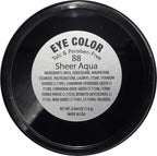 Sheer Aqua Shimmering Teal Blue Green Pressed Powder Single Vegan Eyeshadow; Talc, Paraben & Cruelty Free