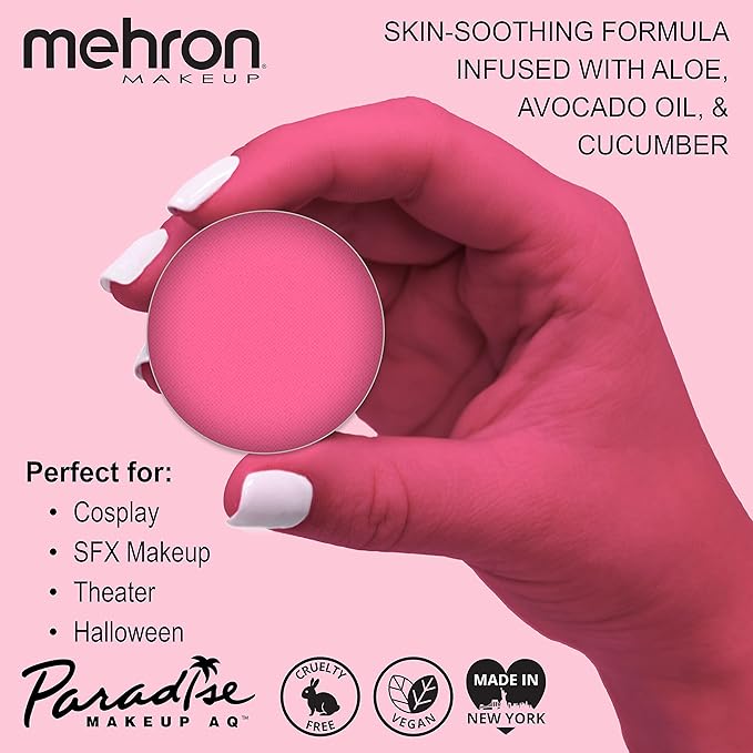 Mehron Makeup Paradise Makeup AQ Refill Size | Stage & Screen Performance, Face & Body Painting, Beauty, Cosplay, and Halloween | Water Activated Face Paint, Body Paint .25 oz (7 ml) (LIGHT PINK)