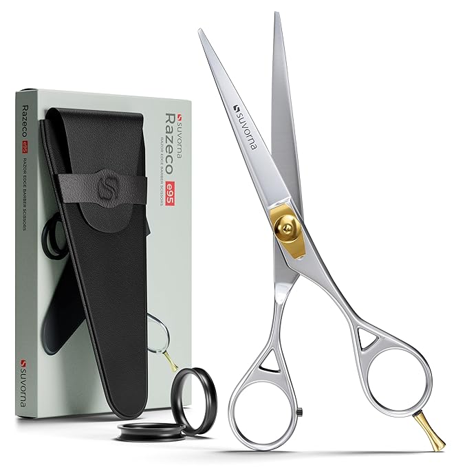 Suvorna 6" Hair Scissors Professional - Hair Shears for Women & Men - Extremely Sharp Hair Cutting Scissors to Cut Hair - Right Hand Barber Shears for Hair Cutting for Hairdressers and Professionals