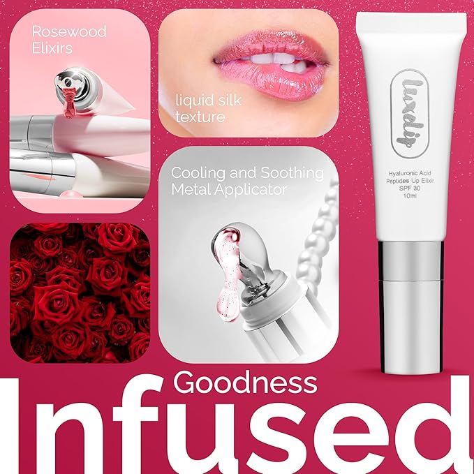 Tinted Lip Balm for Dry, Chapped Lips, Hydrating Vegan Lip Care with Sheer Color & Moisturizing Glow – Non-Sticky Nourishing, Lip Plumping Treatment for Soft, Smooth Lips (Rosewood 10ml)