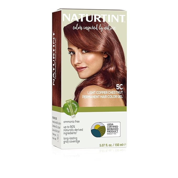 Naturtint 5C Light Copper Chestnut Permanent Hair Color (Pack of 1), Ammonia Free, Vegan, Cruelty Free, up to 100% Gray Coverage, Long Lasting Results (Packaging may vary)