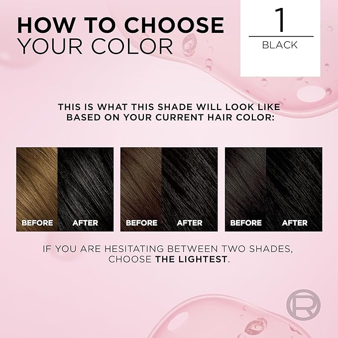 L'Oreal Paris Excellence Crème Permanent Hair Dye, Triple Care Hair Color with Pro-Keratine Complex for 100% Gray Hair Coverage, 1 Black, 1 Kit