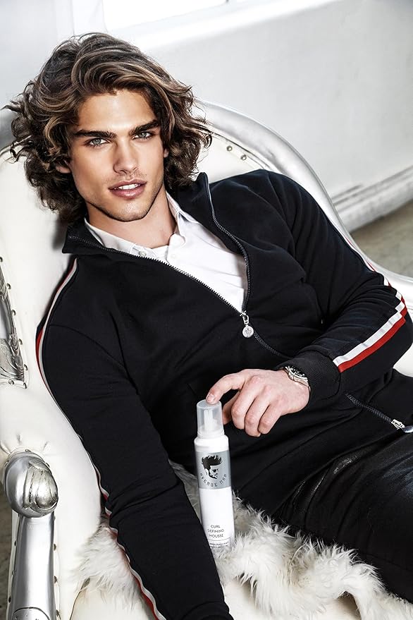 Avenue Man Curl Defining Mousse - Lightweight Styling Curl Foam for Defined, Frizz-Free Curls - Curly Hair Mousse for Men with Argan Oil, Aloe, and Green Tea Controls Frizz & Adds Shape - (6.0 Oz)