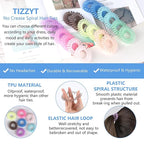 TIZZYT Spiral Hair Ties, No Crease Hair Elastics, Phone Cord Hair Ties, Ponytail Braid Holder For Women And Children, Suitable For Long Lasting Braids, Ponytails, Etc., 18 Pcs- Painless