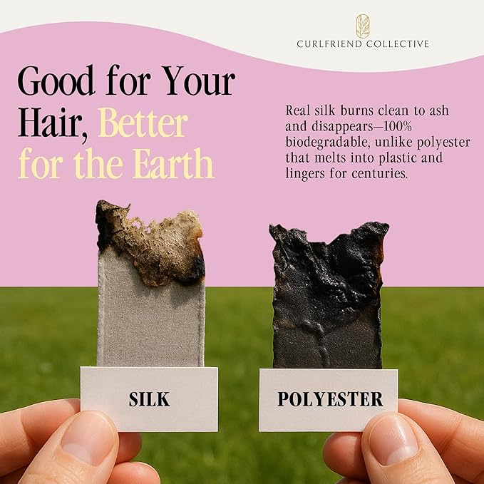 Curlfriend Collective Houndstooth XL Silk Scrunchie – 100% 22 Momme Mulberry Silk Hair Tie for Curly, Coily & Thick Hair – Gentle Hold, Extra Stretch, Stylish & Snag-Free