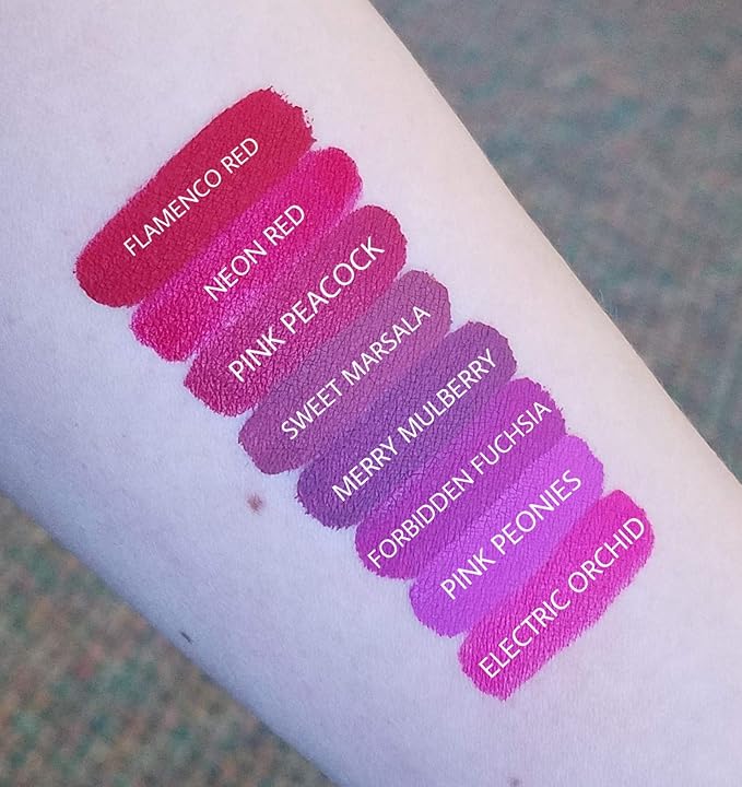 Aromi Neon Pink Liquid Lipstick | Bright Magenta Lip Color, Vegan, Cruelty-free, Hot Pink, Smudge Proof, Waterproof, Long-lasting, Handmade (Electric Orchid)