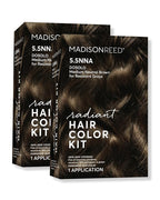 Madison Reed Radiant Hair Color Kit - 5.5NNA Dark Neutral Brown (Dosolo), 100% Gray Hair Coverage Permanent Hair Dye for Resistant Grays | PPD-Free & Ammonia-Free, 2 Pack