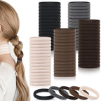 obeoby 100PCS Neutral Colors Hair Ties, Seamless Hair Ties Ponytail Holders Elastics Hair Accessories Stocking Stuffers for Women Girls