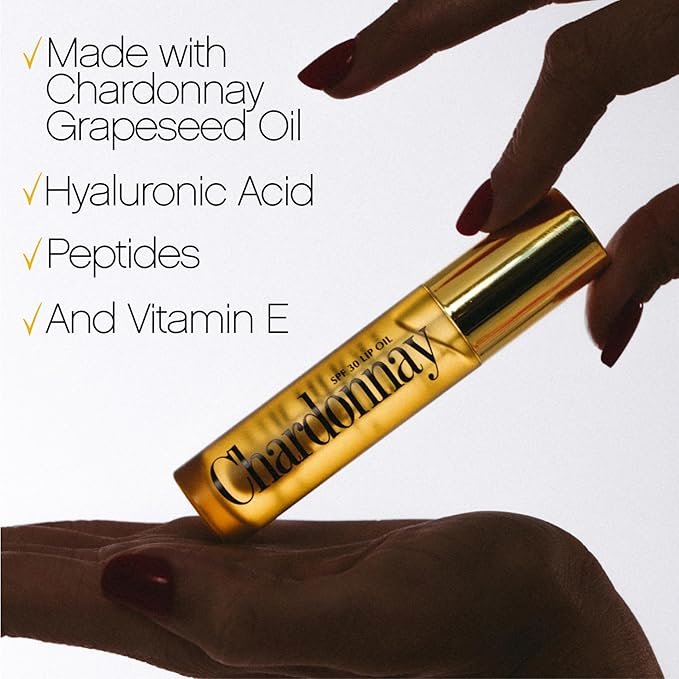 VACATION Chardonnay Lip Oil SPF 30, Sunscreen for Lips, Hydrating, Caramel Vanilla Flavored Lip Gloss, Clear Plumper, Non-Sticky, Vegan, 0.2 Fl. Oz. (Pack of 2)