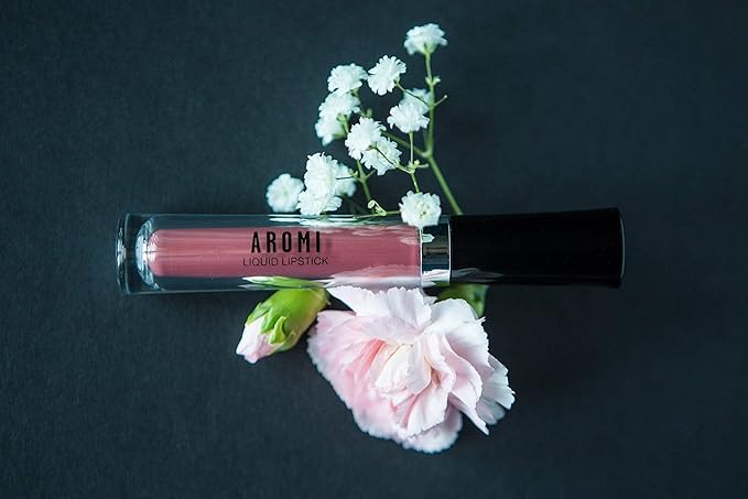 Aromi Rosy Chestnut Matte Liquid Lipstick | Warm, Earthy Rose Lip Color, Vegan, Cruelty-free, Smudge Proof + Long-Lasting Lipstick (Stella Rosae)