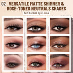 2PCS 6 Colors Mini Eyeshadow Palette Makeup with Brush Set Neutral Nude Eye Shadow Pink & Brown Matte Shimmer Make Up Pallet with Mirror Highly Pigmented Travel Size Gift Kit