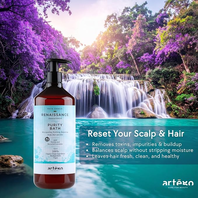 Artègo Rain Dance Renaissance Purity Bath – Scalp & Hair Shampoo (33.8 fl oz)