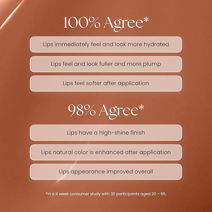 Prakti KhushiKiss Nourishing Lip Oil in Creamy Cocoa, Hydrates & Plumps Lips, High-Shine Finish, with Hyaluronic Acid & Peptides, 0.17 oz