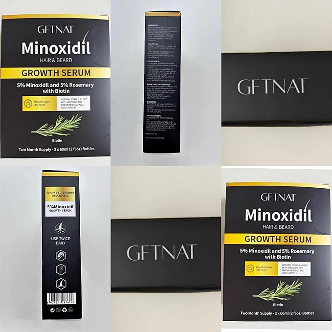 5% Minoxidil Spray for Men and Women Hair Loss Solution with Biotin and Rosemary Hair Growth Serum (Glass Bottle), Extra Strength 5 Percent Minoxidil for Thicker Fuller Hair Regrowth Treatments