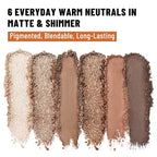 6 Colors Mini Eyeshadow Makeup Palette Caramel & Bronzed Neutral Tone Eye Shadow Matte & Shimmer Nude Make Up Pallet with Mirror Blendable Highly Pigmented Travel Size Gift Kit 05