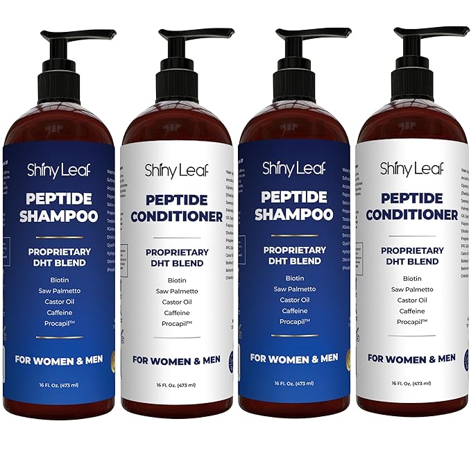 Anti-Thinning Peptide Shampoo And Conditioner – Sulfate Free Thickening Hair Fromula With Biotin, Caffeine & Saw Palmetto Made In USA For Women & Men, Safe For Color-Treated Hair, 2 PACK