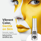 Blue Squid PRO Yellow Face Paint Stick - Waterproof Body Paint for Adults & Kids Eye Black Baseball, Softball - Vegan Hypoallergenic Twist-Up Non-Toxic Makeup Stick for Cosplay, Sports & SFX