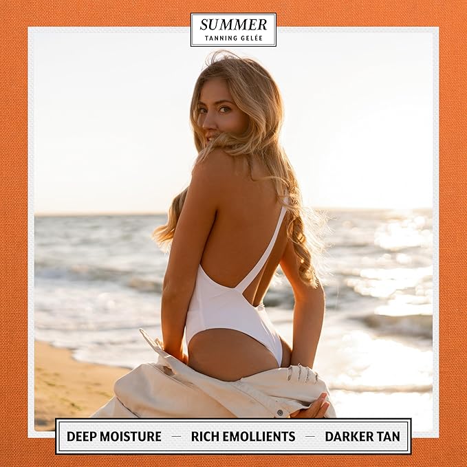 Summer Gelée Tanning Gel – SPF 30 Luxury Sun Tan Accelerator – Hydrating & Anti-Aging Formula with UVA/UVB Protection – Lightweight, Silky Gel for a Radiant, Sun-Kissed Glow – 3.12 FL OZ – USA Made