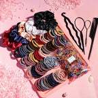 YANRONG 1159PCS Hair Accessories for Woman Set Seamless Ponytail Holders Variety Hair Scrunchies Hair Bands Scrunchy Hair Ties For Thick and Curly (Deep Colour)