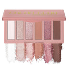 6 Colors Mini Eyeshadow Makeup Palette Blush-colored Neutral Tone Eye Shadow Matte & Shimmer Nude Make Up Pallet with Mirror Blendable Highly Pigmented Travel Size Gift Kit 03