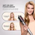 Shark FlexFusion Hair Dryer with Fusion Hair Brush, Diffuser, Ceramic Air Styler with Auto-Wrap Hair Curlers, Ceramic Plates, Metallic Mist HD642