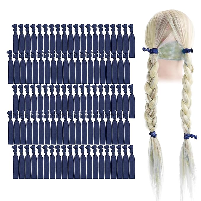 MEEDEE Pack Navy Blue Women's Hair Accessories: Soft Elastic Ribbon Ties, No Crease, No Damage Pony Tails, Ouchless Yoga Bracelets
