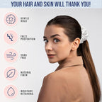Blissy Silk Scrunchies (3 Pack) - 100% Pure Mulberry Silk - 22 Momme 6A High-Grade Fibers Scrunchie for Straight & Curly Hair - Preventing Breakage, Tangling, & Creasing (White Skinny)