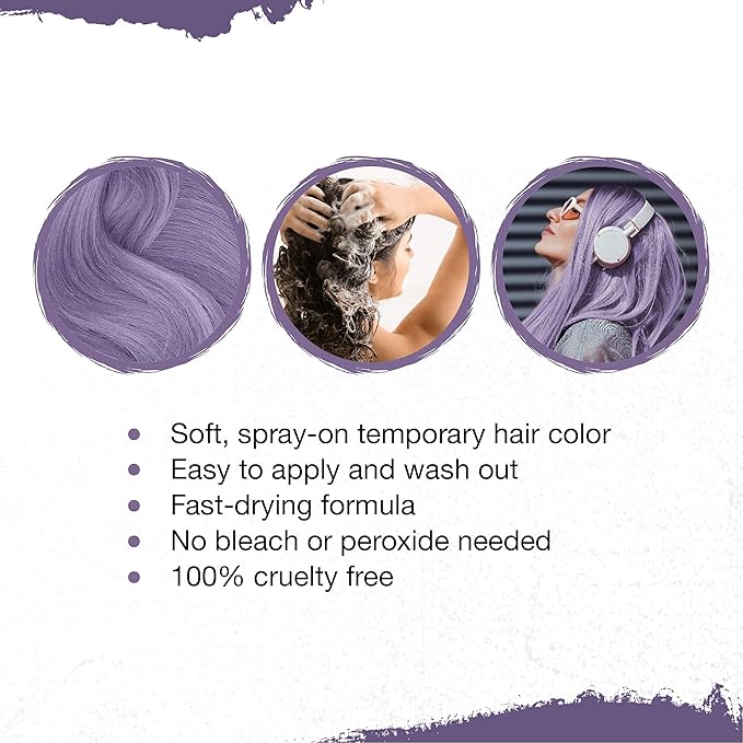 Punky Pastel Temporary Hair Color Spray - Lush Lilac, Temporary Hair Dye, Fast-Drying & Washable, 3.5 fl oz, 2 Pack