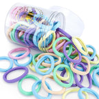 50Pcs Hair Ties for Women Girls,Cotton Seamless Hair Ties, Soft Ponytail Holders,No Crease No Damage Elastics Hair Bands with Box for Thick Heavy and Curly Hair (Set 1)