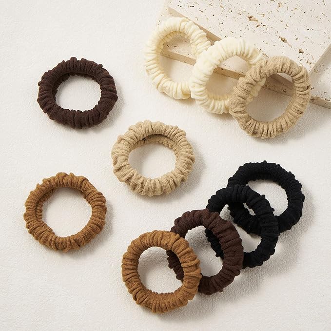 10 Pcs No Damage Hair Ties Thick Hair Elastic Rubber Bands Hair Accessories Scrunchies Seamless for Women