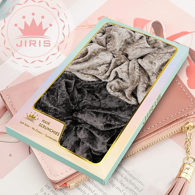 2Pcs Big Velevt Hair Scrunchies for Women, Fashion No Crease Hair Ties for Thin Thick Hair,Soft Hair Bands No Damage for Girls, Ideal Gifts for Women (Set 14)