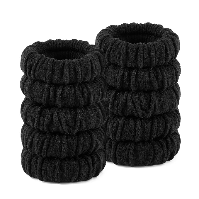 10 Pcs No Damage Hair Ties Thick Hair Elastic Rubber Bands Hair Accessories Scrunchies Seamless for Women