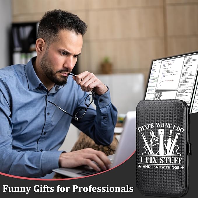 COSHAYSOO Christmas Stocking Stuffers Small Useful Funny Gifts for Male Engineer Teacher Coworker, 7 Pcs Travel Manicure Set with Black Case for Men Nail Clipper Grooming Kit Fingernail Care Tools