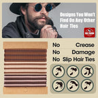 EasYoung Braided Mens Hair Ties For Men, For Buns Curly Thick Dense Hair Elastic Hair Ties For Guys, No damage No Crease Breakage, 9 Count (Pack of 1)