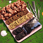 YANRONG 1159PCS Hair Accessories for Woman Set Seamless Ponytail Holders Variety Hair Scrunchies Hair Bands Scrunchy Hair Ties For Thick and Curly (1159PCS (Fashion Brown))