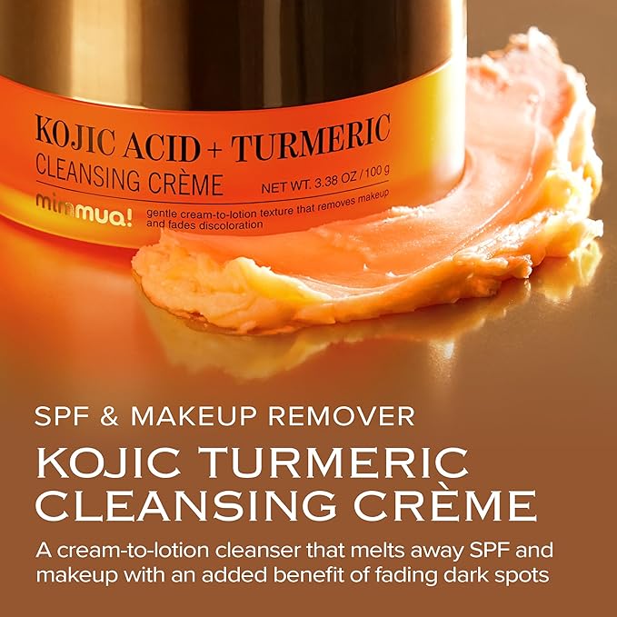KOJIC ACID TURMERIC CLEANSING CREME| Balm to Oil Cleanser | Makeup Remover Cleansing Cream | No Eye Stinging | Helps Even Tone & Fade Hyperpigmentation w/Consistent Use 100ml,4pcs