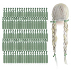 MEEDEE 100 Pack Sage Green Hair Ties For Women No Crease Soft Elastic Ribbon No Damage Sage Green Hair Ties Knotted Ouchless Hair Ribbon Yoga Hair Ribbons Elastic Bracelets
