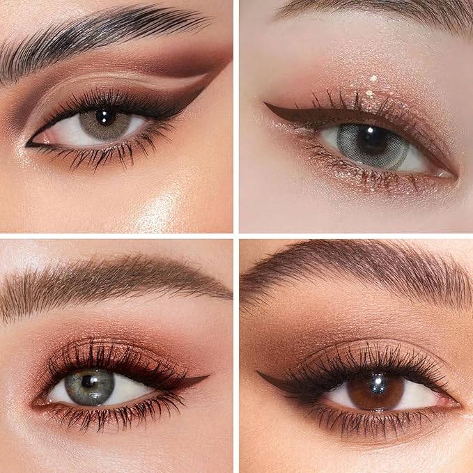 docolor Eyeliner, 2PCS Brown Liquid Eyeliner Waterproof Eye Liner Pen Super Slim Precise All Day Brown Eye Pencils Professional Makeup Liquid Eye Liner Pencil for Women