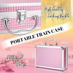 Beginner Makeup Kit for Teen,Makeup Set for Girl Women,Beginner Makeup Kit with Cosmetic Train Case Included 32 Colors Eyeshadow Blush Contour Lip Liner Lip Gloss Eyeliner Brush Set Mirror