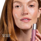 FITGLOW Beauty Lip Colour Serum | Hydrating Lip Gloss | Plumping Anti-Aging Lip Treatment | Natural Shine with Pomegranate Sterols & Collagen | Buildable Color for Dry Chapped Lips | Nudie - 10g