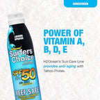 H2Ocean Surfers Choice SPF 50 Spray - Quick-Drying Sunscreen Spray for Tattoo Aftercare & UV Protection - Reef-Safe Sun Protection for All Ages - 6 oz