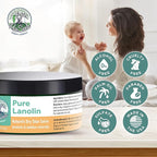 ProSeed Handmade Pure Lanolin Cream – Unrefined Balm for Moms, Baby Care & Nursing – Gentle Moisturizer for Dry Skin, Lips, Hands & Face – Petroleum-Free, 8oz