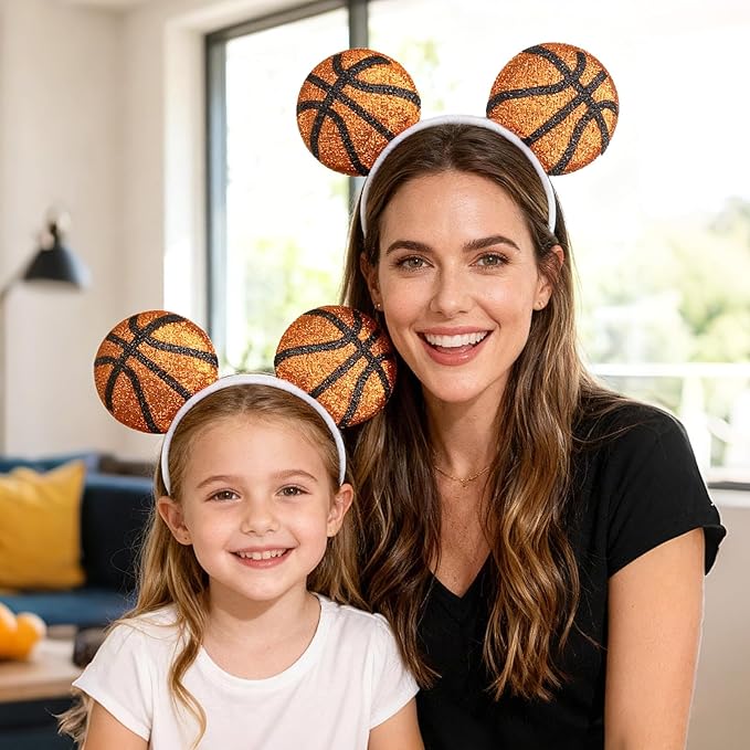 Game Day Fans Headbands for Women&Men, Glitter Ball Sports Hairbands, Sports Themed Hair Accessory, Team Party Favor