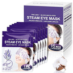 Steam Eye Mask 16 Packs, Self Heating Sleep Mask for Dry Eyes, Comfortable Warming Eye Masks, Disposable Heated Eye Mask, Relieve Eye Fatigue, Stress, Migraine,Relaxation Gifts for Women(Lavender)