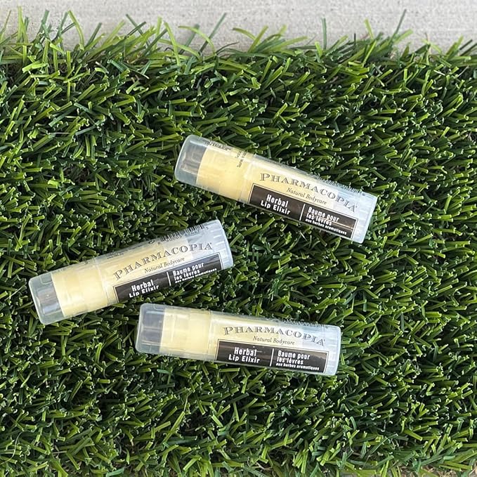 Pharmacopia Chamomile Tangerine Vegan Lip Elixir - Nourishing Vegan Herbal Lip Balm with 100% Natural and 70% Certified Organic Ingredients, 0.25 Oz, Pack of 3