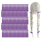 MEEDEE 100 Pack Purple Hair Ties For Women Purple No Crease Hair Ties No Damage Pony Tails Hair Ribbon Ouchless Elastic Knotted Hair Ribbon Yoga Hair Ribbons Elastic Bracelets